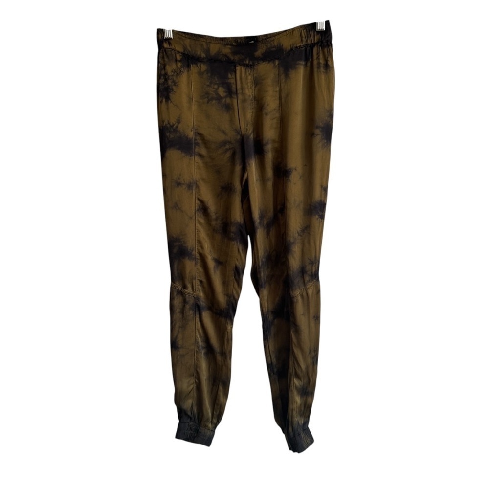 Young Fabulous Broke Olive & Black Tie Dye Satin Joggers, Size S